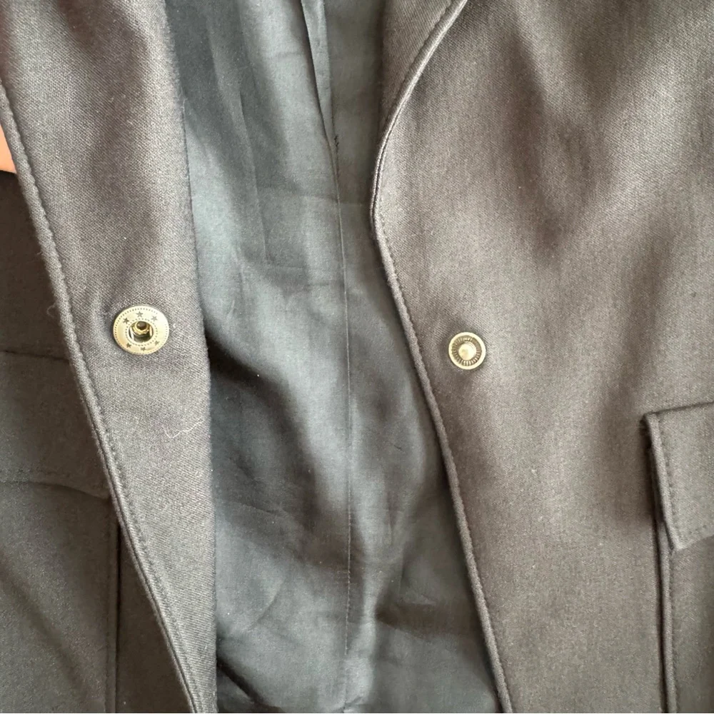 EXPRESS STRUCTURED BLAZER JACKET POCKETS STRETCHY NEW BELTED BLACK OFFICE NIGHT - Picture 4 of 9